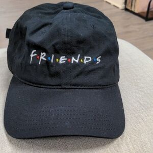 Black 'Friends' Embroidered Cap